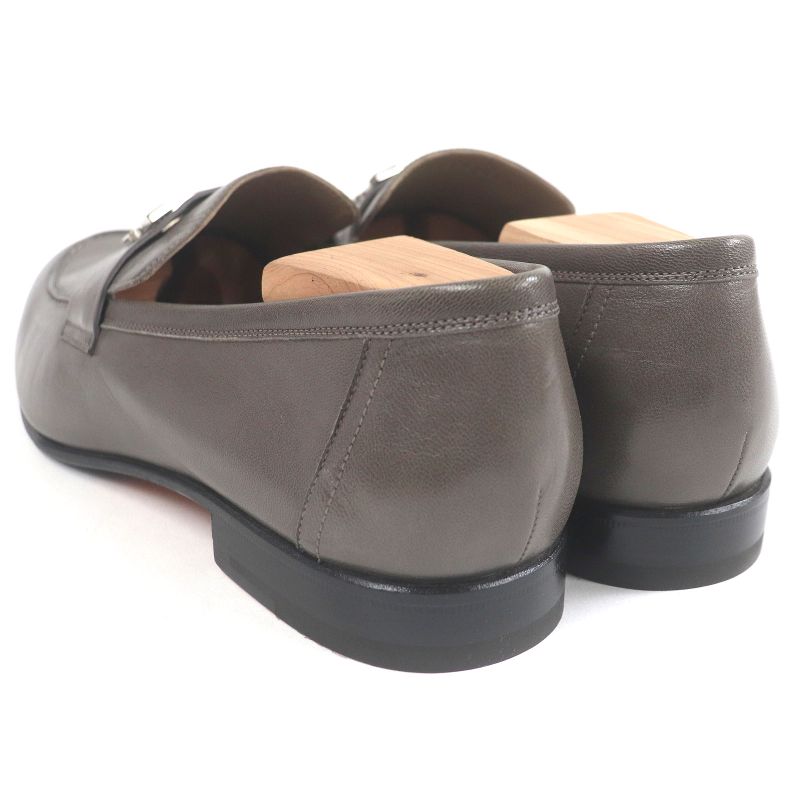 Hermes Leather Paris Constance H Logo Silver Hardware U-tip Loafers Moccasins