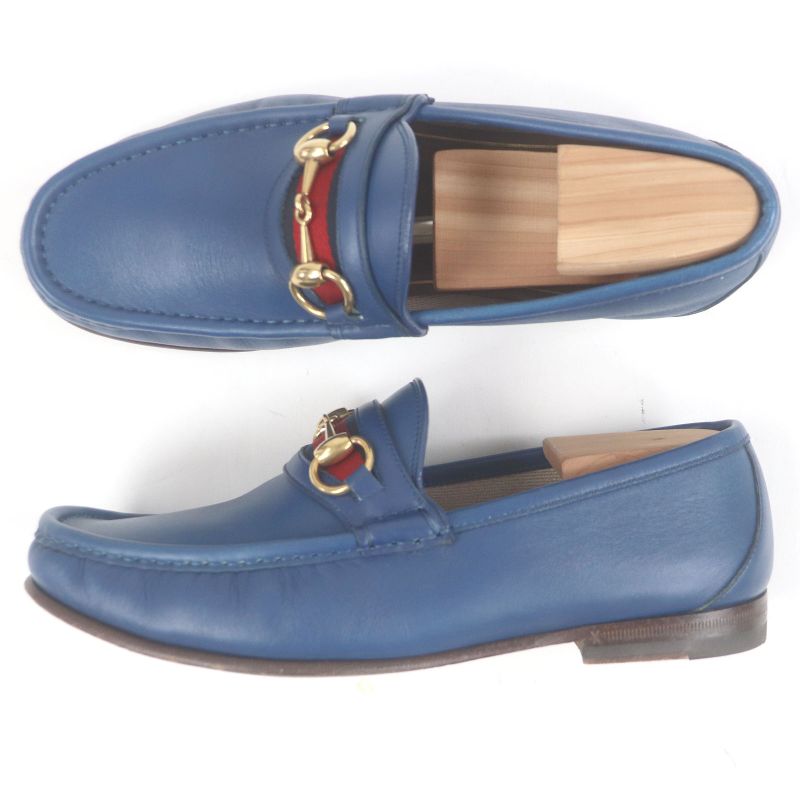 Gucci 1953 Leather Webline Horsebit Gold Hardware Loafers Flat Shoes Moccasins