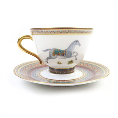Hermes Chevaldrian Ceramic Horse Motif Teacup And Saucer 1 Set Tableware Multi