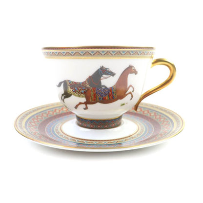 Hermes Chevaldrian Ceramic Horse Motif Teacup And Saucer 1 Set Tableware Multi