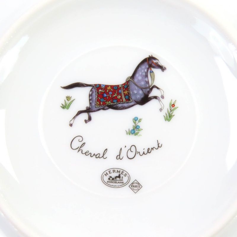 Hermes Chevaldrian Ceramic Horse Motif Teacup And Saucer 1 Set Tableware Multi