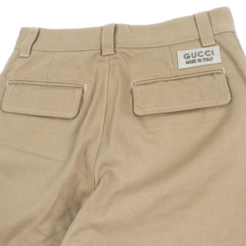  Gucci 771458 100% Cotton Embossed GG Logo Organic Denim Pants With Logo Patch