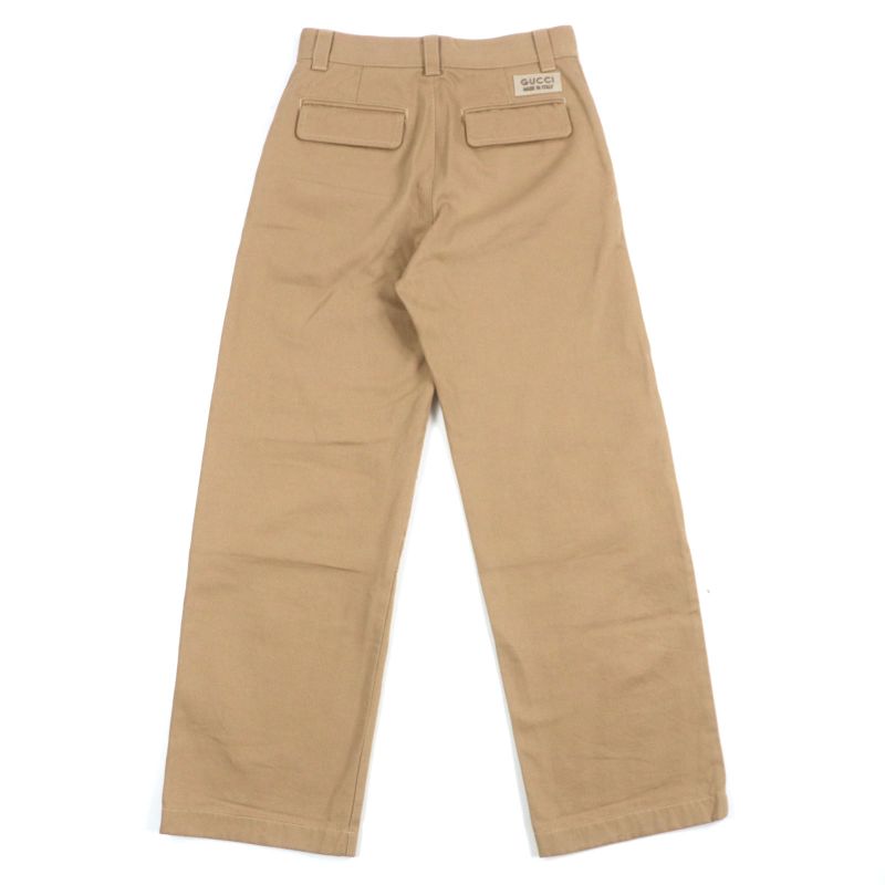  Gucci 771458 100% Cotton Embossed GG Logo Organic Denim Pants With Logo Patch