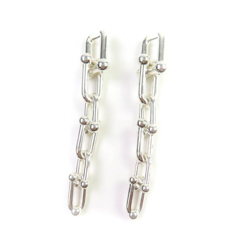 Tiffany & Co Hardware Graduated Link Earrings 925 Silver Made In