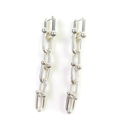 Tiffany & Co Hardware Graduated Link Earrings 925 Silver Made In