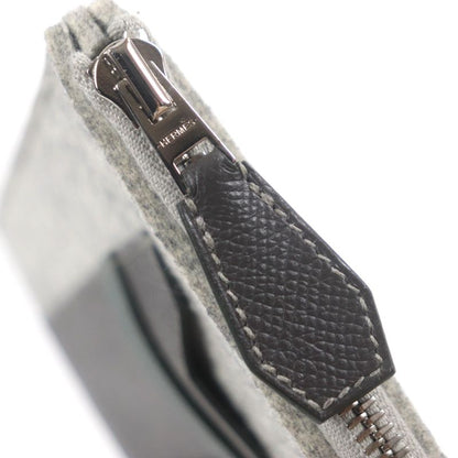 Hermes TOO DOO TOO DOO 29 Felt Vaux Epson Leather Silver Hardware Flat Pouch