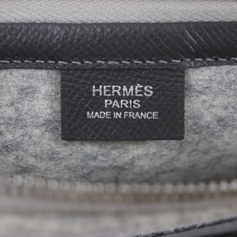 Hermes TOO DOO TOO DOO 29 Felt Vaux Epson Leather Silver Hardware Flat Pouch