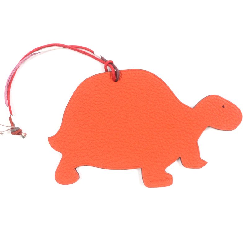 Hermes 1070048 Petit Ashe GM Turtle ROSE Rouge Fuchsi Bag With Charm Box Men