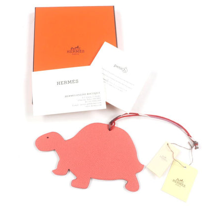Hermes 1070048 Petit Ashe GM Turtle ROSE Rouge Fuchsi Bag With Charm Box Men