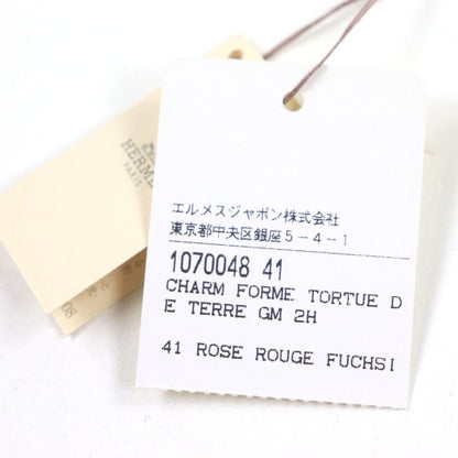 Hermes 1070048 Petit Ashe GM Turtle ROSE Rouge Fuchsi Bag With Charm Box Men