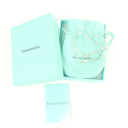 Tiffany & Co Open Heart Hoop Earrings Medium Ag925 Earrings Silver