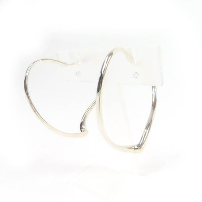 Tiffany & Co Open Heart Hoop Earrings Medium Ag925 Earrings Silver