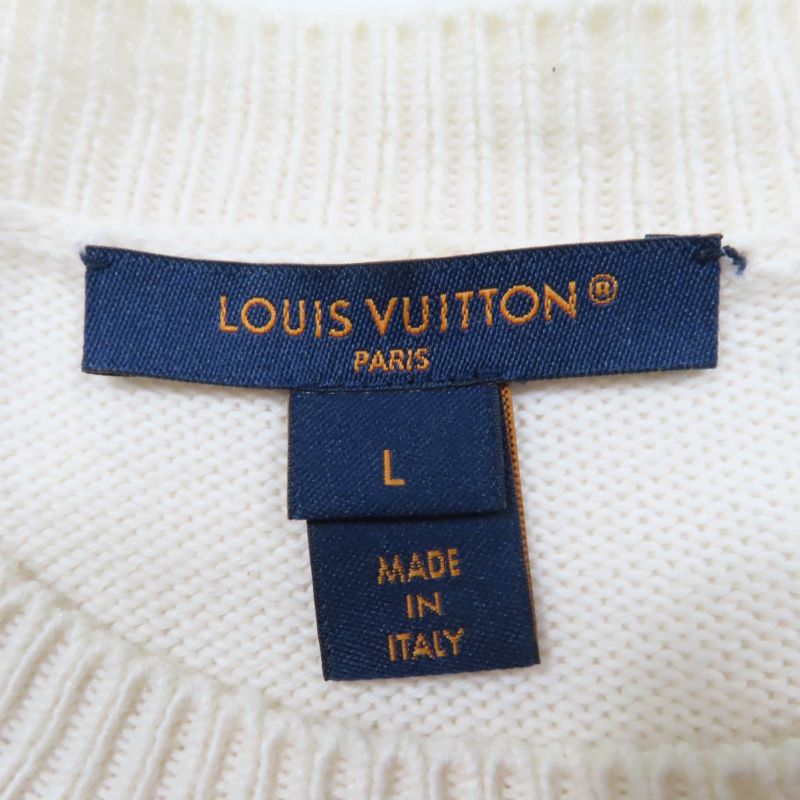 Louis Vuitton 23AW Cotton Cashmere Louis 4 Vuitton Long Sleeve Knit Ivory L