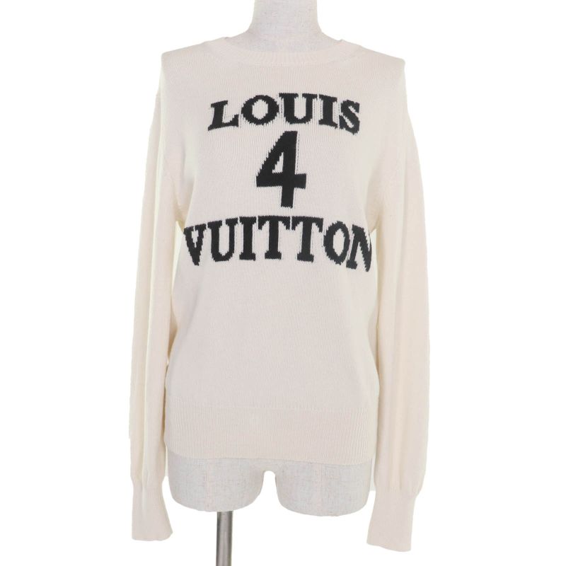 Louis Vuitton 23AW Cotton Cashmere Louis 4 Vuitton Long Sleeve Knit Ivory L