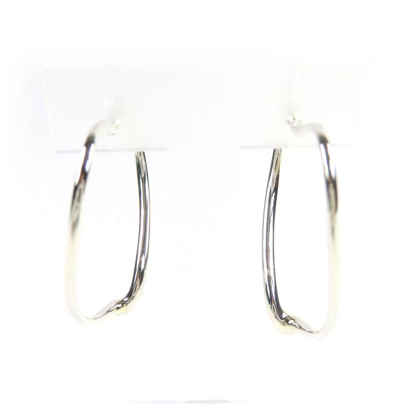 Tiffany & Co Elsa Peretti Open Heart Hoop Earrings Medium Sv925