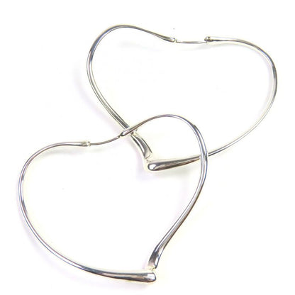 Tiffany & Co Elsa Peretti Open Heart Hoop Earrings Medium Sv925