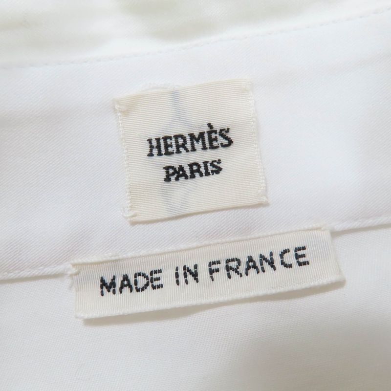 Hermes 24SS 4e0601dv 100% Cotton 100% Karesh Embroidery Logo Shell Button Long
