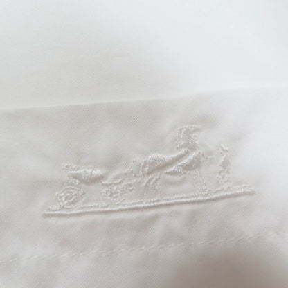 Hermes 24SS 4e0601dv 100% Cotton 100% Karesh Embroidery Logo Shell Button Long