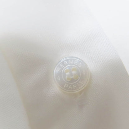 Hermes 24SS 4e0601dv 100% Cotton 100% Karesh Embroidery Logo Shell Button Long
