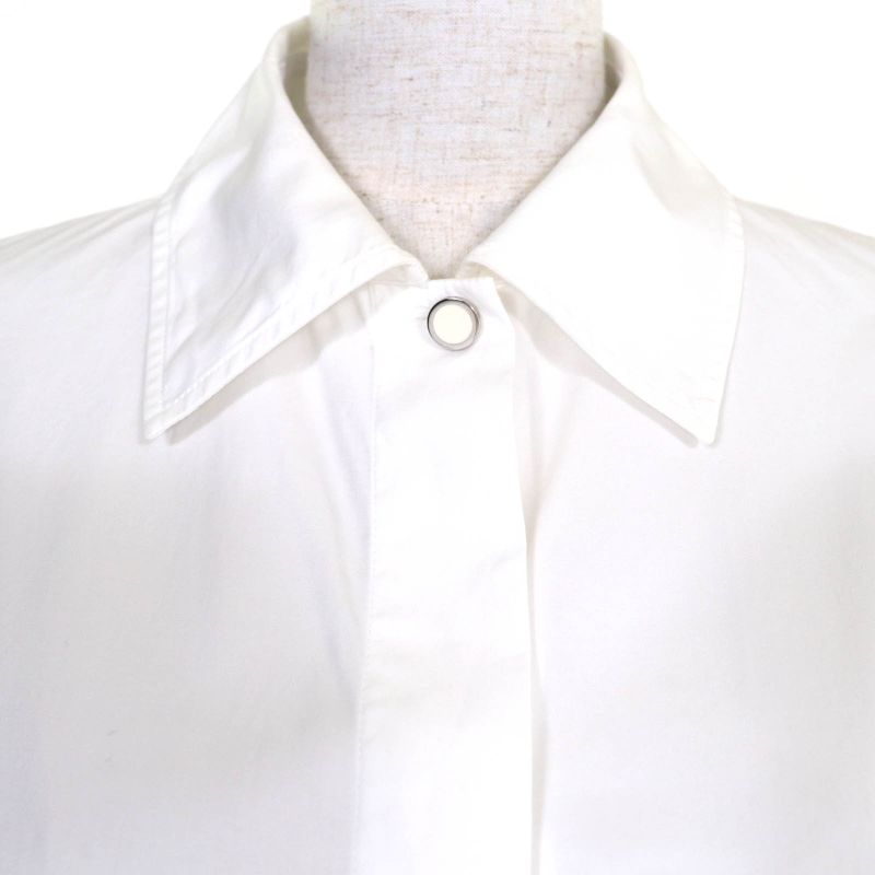 Hermes 24SS 4e0601dv 100% Cotton 100% Karesh Embroidery Logo Shell Button Long