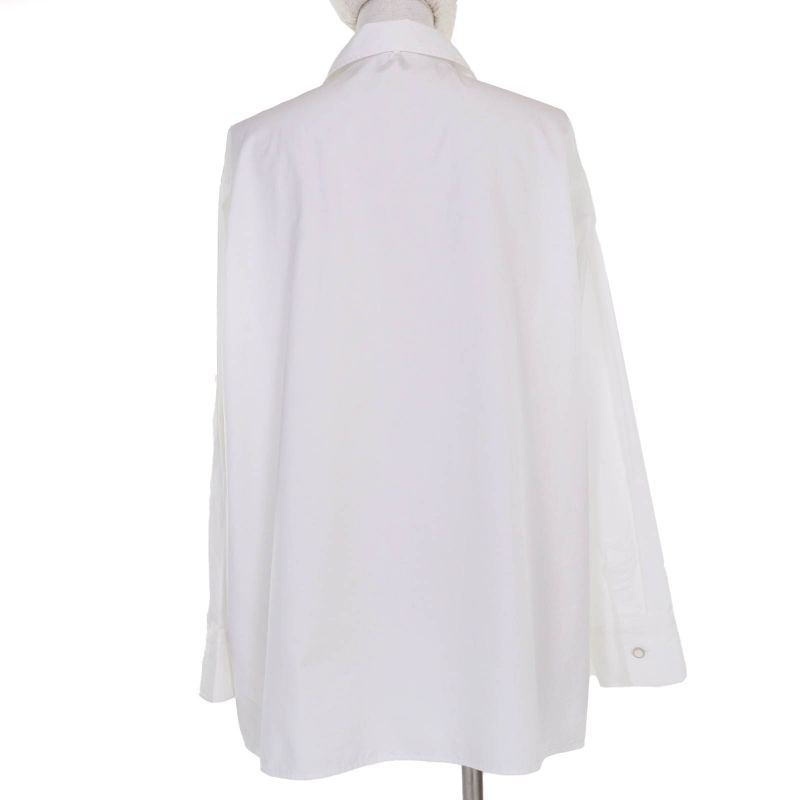 Hermes 24SS 4e0601dv 100% Cotton 100% Karesh Embroidery Logo Shell Button Long