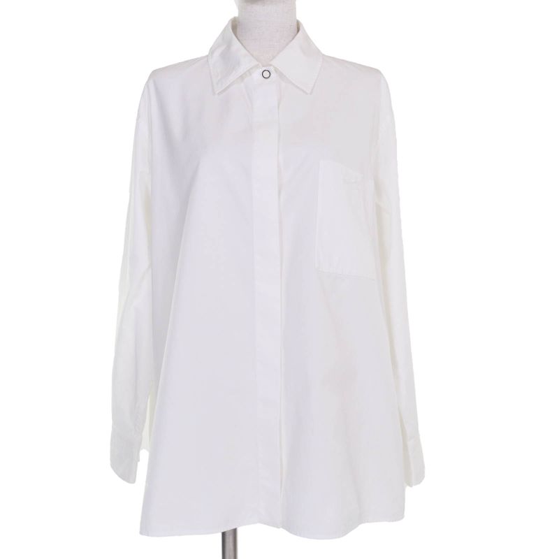 Hermes 24SS 4e0601dv 100% Cotton 100% Karesh Embroidery Logo Shell Button Long