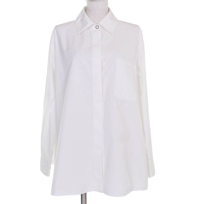 Hermes 24SS 4e0601dv 100% Cotton 100% Karesh Embroidery Logo Shell Button Long