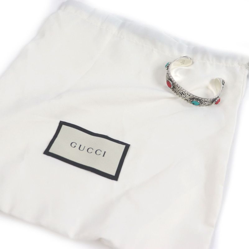 Gucci 524922 Cat Head Ag925 Arabesque Double G Le Marche Des Merveilles Bangle