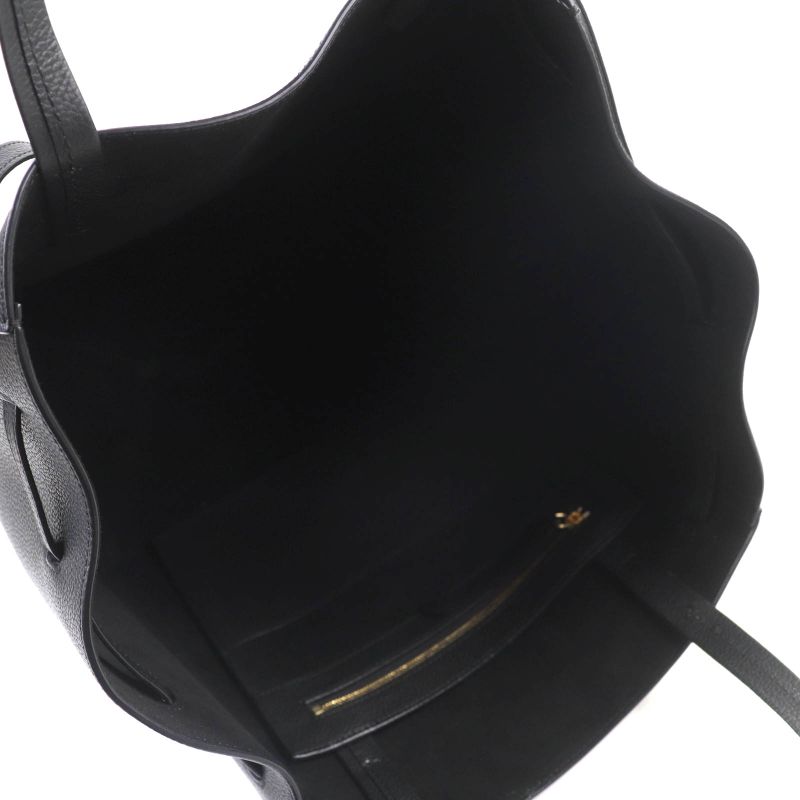 Celine 18902 Cabas Phantom Small Soft Grain Calf Logo Tote Bag Black Storage