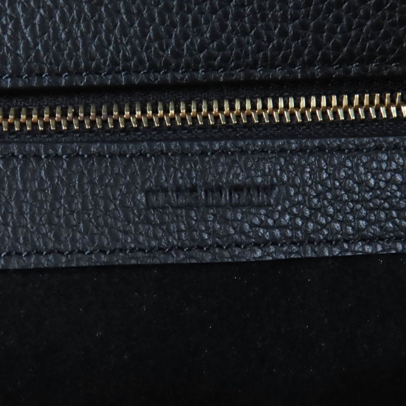 Celine 18902 Cabas Phantom Small Soft Grain Calf Logo Tote Bag Black Storage