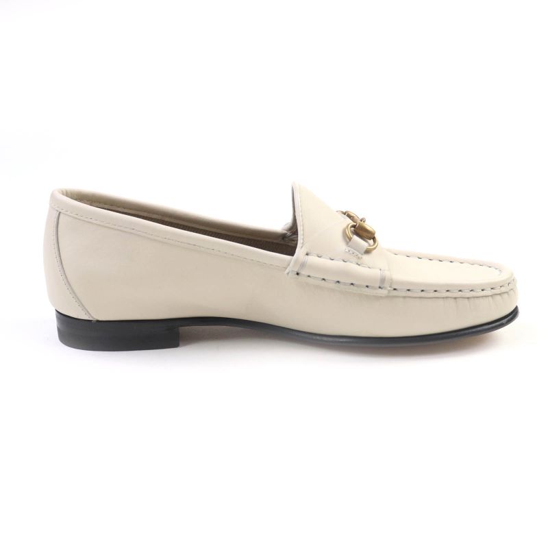 Gucci 1953 Horsebit Leather Loafer Shoes White 36 With Box And Storage Bag Made