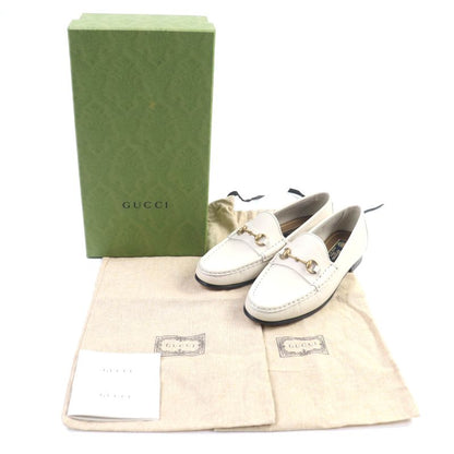 Gucci 1953 Horsebit Leather Loafer Shoes White 36 With Box And Storage Bag Made