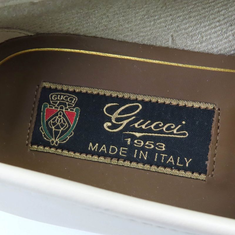 Gucci 1953 Horsebit Leather Loafer Shoes White 36 With Box And Storage Bag Made
