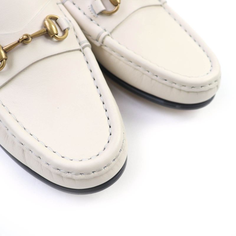 Gucci 1953 Horsebit Leather Loafer Shoes White 36 With Box And Storage Bag Made