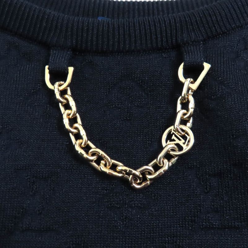 Louis Vuitton 2022 Silk Blend With Chain Monogram Pattern Side Line Nosli Cut