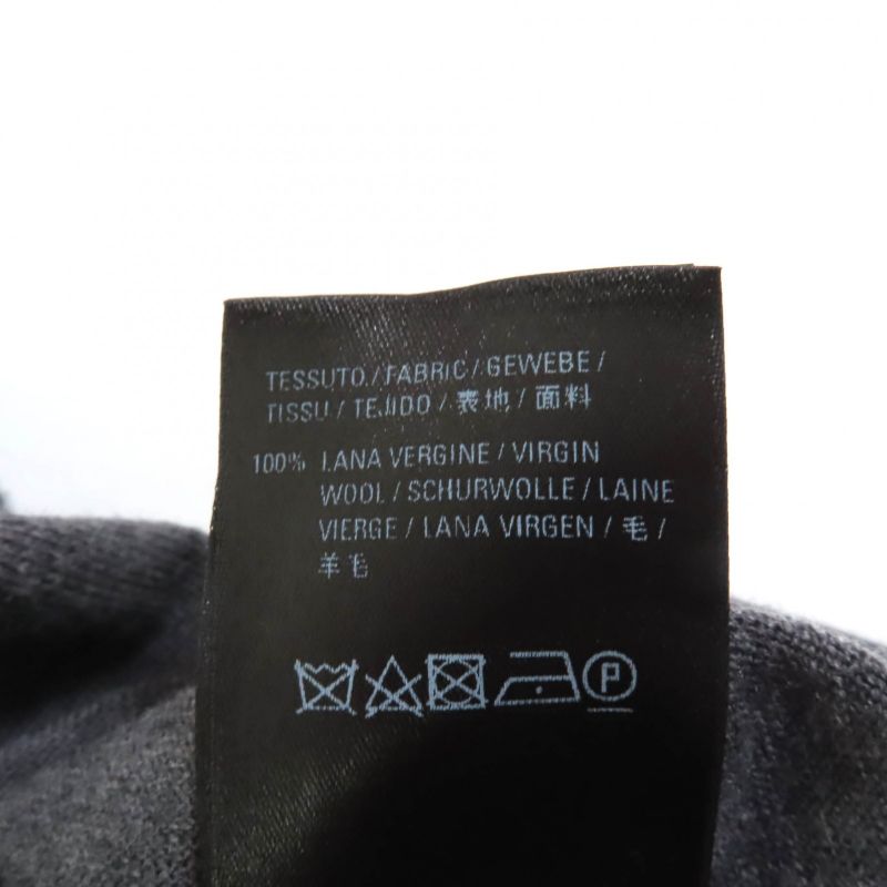 Balenciaga 100% Wool Back Logo Crew Neck Long Sleeve Knit Sweater Grey XS Made