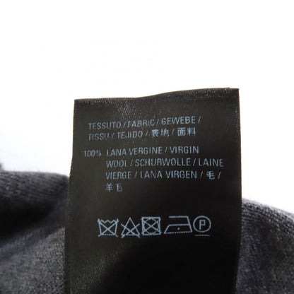 Balenciaga 100% Wool Back Logo Crew Neck Long Sleeve Knit Sweater Grey XS Made