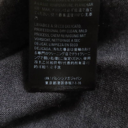 Balenciaga 100% Wool Back Logo Crew Neck Long Sleeve Knit Sweater Grey XS Made