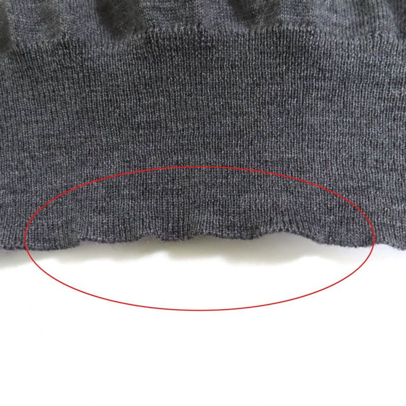 Balenciaga 100% Wool Back Logo Crew Neck Long Sleeve Knit Sweater Grey XS Made