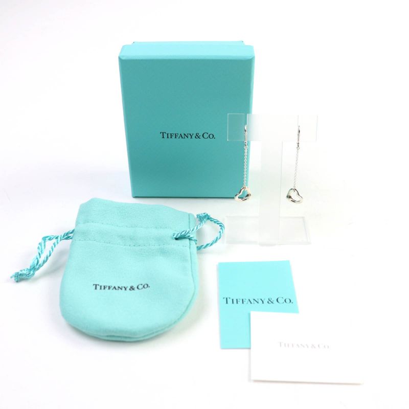 Tiffany & Co Elsa Peretti Open Heart Drop Earrings 925 Purchased