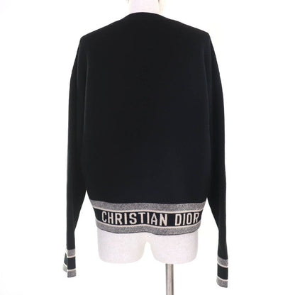 Christian DIOR 014s55am042 Cashmere Long Sleeve Knit With Logo Black 40 Made In