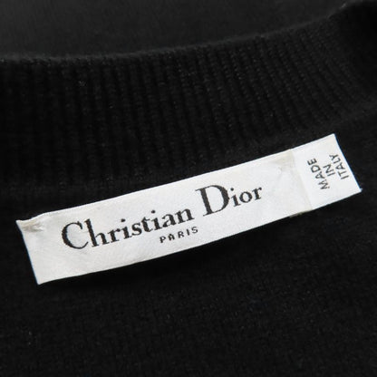 Christian DIOR 014s55am042 Cashmere Long Sleeve Knit With Logo Black 40 Made In