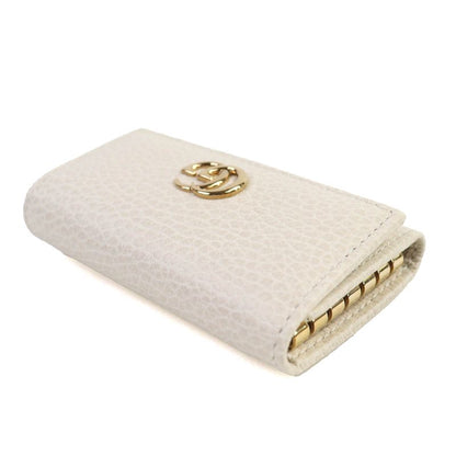 Gucci 456118 Double G 6-stack Key Hook Leather Key Case Light Beige Gold