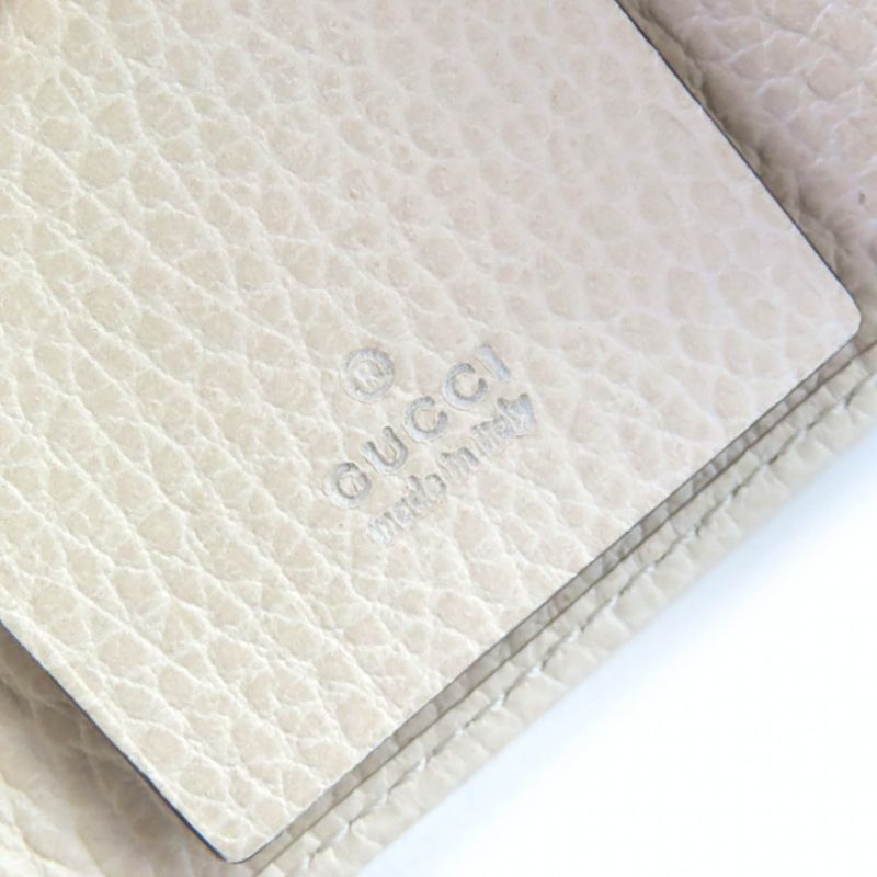 Gucci 456118 Double G 6-stack Key Hook Leather Key Case Light Beige Gold