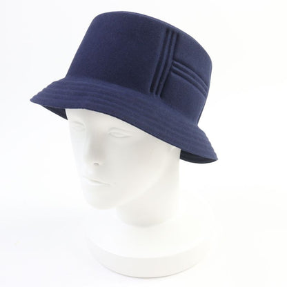Hermes H Motif 100% Rabbit Felt Hat Navy 57 Women