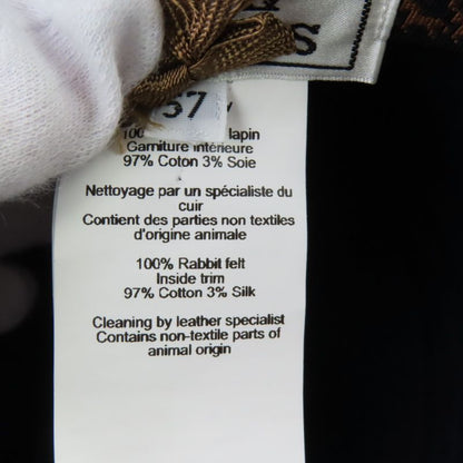 Hermes H Motif 100% Rabbit Felt Hat Navy 57 Women