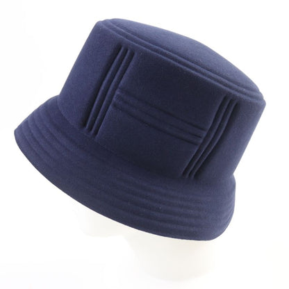 Hermes H Motif 100% Rabbit Felt Hat Navy 57 Women