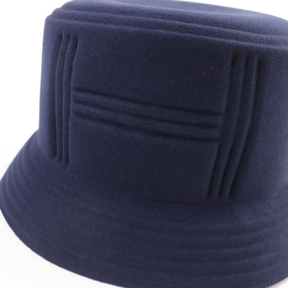 Hermes H Motif 100% Rabbit Felt Hat Navy 57 Women