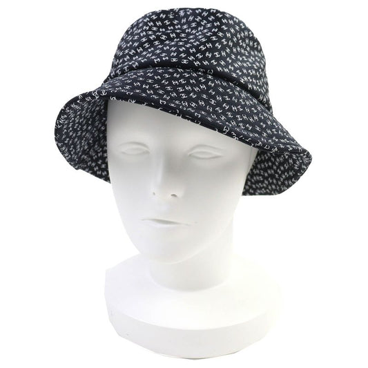 CHANEL 25SS Coco Beach Mini CC Logo Total Pattern Bucket Hat Black White S Made