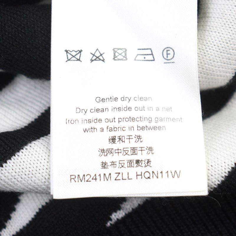 Louis Vuitton 24SS Hqn11w 100% Wool LV Fur Tree Logo Crew Neck Knit Black White